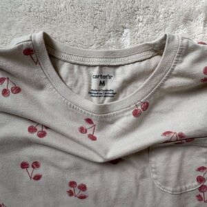 Carter's Cream Cherry Pattern Long Sleeve Tee